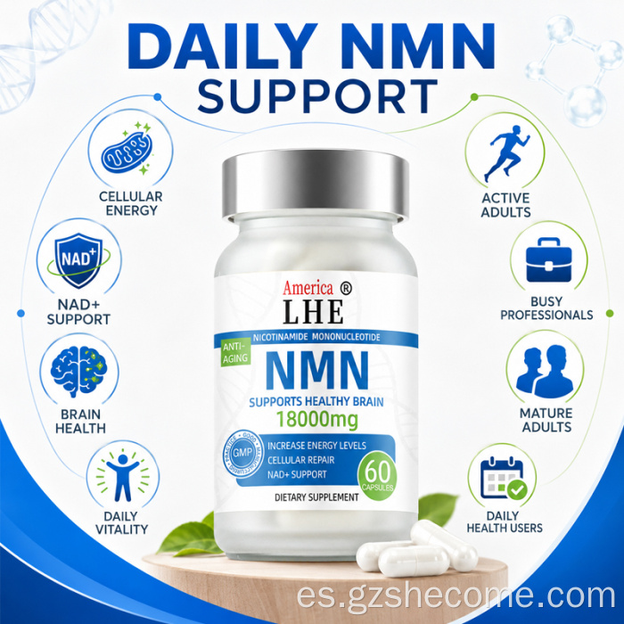 Shecome NMN Complex Cápsulas NAD+ Soporte Anti Envejecimiento